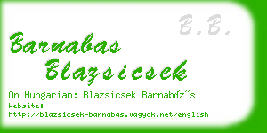 barnabas blazsicsek business card